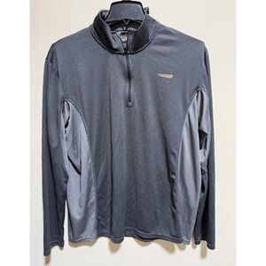 Copper Fit Mens Activewear Gray Long Sleeve Stretch 1/4 Zip Pullover Shirt XL